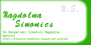 magdolna simonics business card